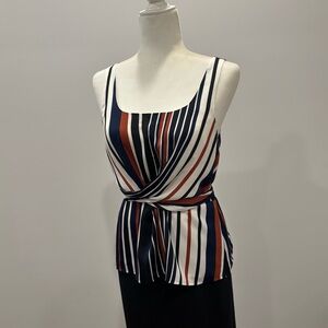 Express Navy and White Striped Blouse